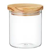 Stiklainis su mediniu dangčiu AMBITION, 650 ml