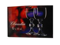 Stikliukai BOHEMIA CLAUDIA, 6 vnt., 6 vnt., 50 ml
