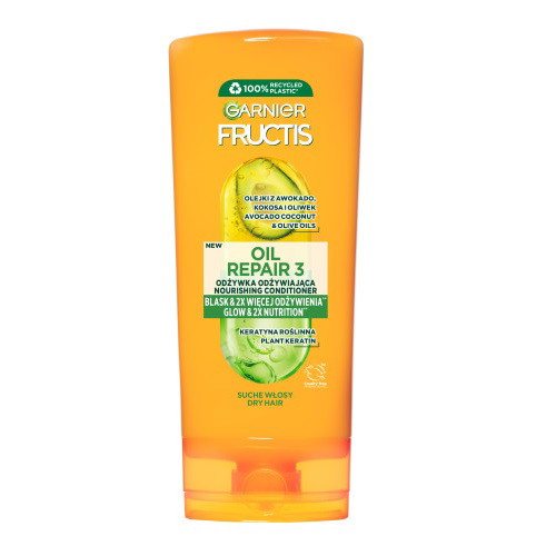 Stiprinamasis kondicionierius sausiems plaukams Garnier Fructis Oil Repair 3, 200 ml