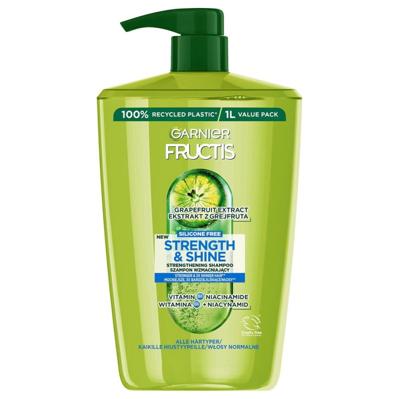 Stiprinamasis šampūnas normaliems plaukams Garnier Fructis Strength & Shine, 1000 ml