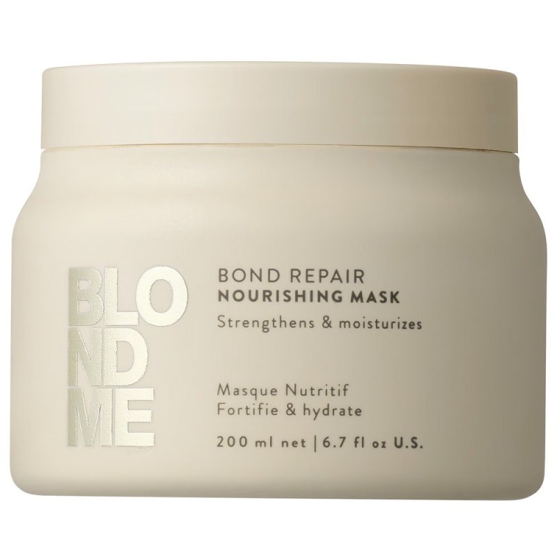 Stiprinamoji drėkinamoji plaukų kaukė Schwarzkopf Professional BlondMe Bond Repair Nourishing Mask, 200 ml