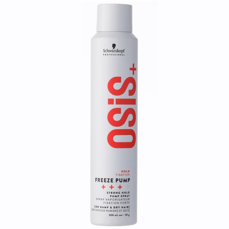 Stiprios fiksacijos plaukų lakas Schwarzkopf Professional Osis+ Freeze Pump, 200 ml