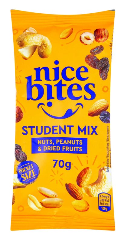 Studentų mišinys NICE BITES, 70 g