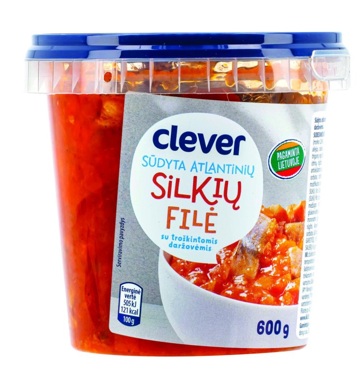 Sūdyta silkių filė su troškintomis daržovėmis CLEVER, 600 g