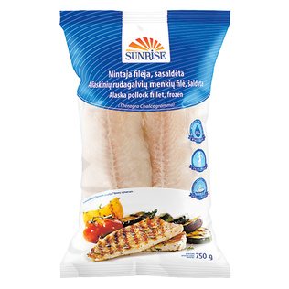 Šaldyta aliaskinių rudagalvių menkių filė SUNRISE, 750 g