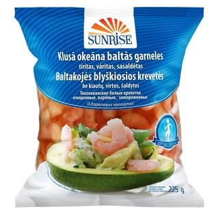 Šaldytos baltakojės blyškiasios krevetės SUNRISE, 225 g