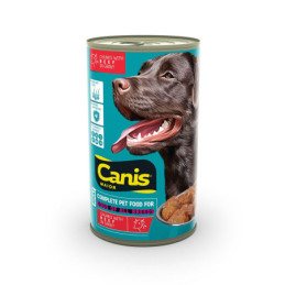 Šunų ėdalas CANIS, skardinėje su jautiena, 1.25 kg