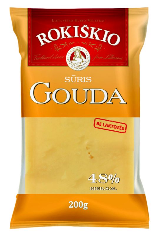 Sūris ROKIŠKIO GOUDA 48% rieb., 200 g