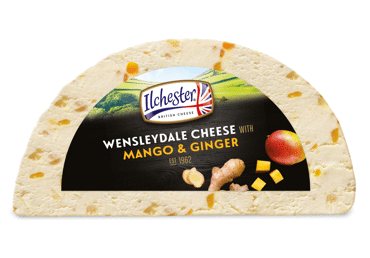 Sūris su mangais ir imbierais WENSLEYDALE, 35 % rieb. s. m., 1 kg