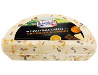 Sūris WENSLEYDALE su šokaladu ir apelsino žievelėmis, 41% rieb.s.m, 1 kg