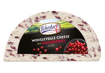 Sūris WENSLEYDALE su spanguolėmis, 43 % rieb. s. m., 1 kg
