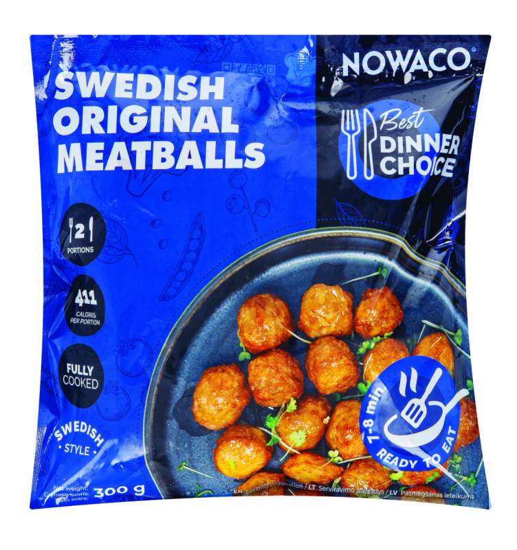 Švediški mėsos kukuliai NOWACO Best Dinner Choice, virti, sušaldyti, 300 g