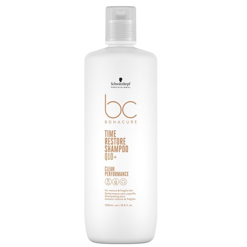 Švelniai valantis šampūnas brandiems plaukams Schwarzkopf Professional BC Bonacure Time Restore Shampoo, 1000 ml