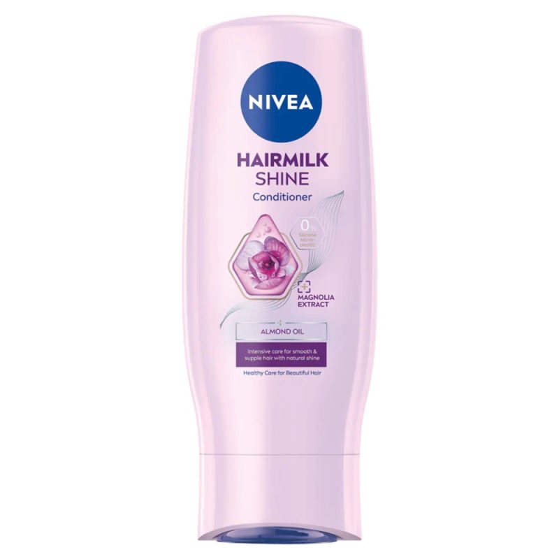 Švelnus žvilgesio suteikiantis kondicionierius Nivea Hairmilk Natural Shine, 200 ml