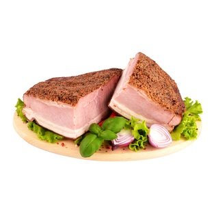 Sver. k. rūk. KAIMIŠKO DŪMO kiaul. kumpis su oda (UAB Rivona gamintojo), 1 kg