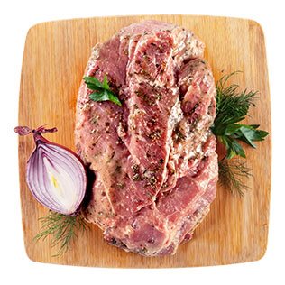 Sveriama ŠVENTINĖ kiaulienos sprandinė be kaulo VELINGTONO marinate, 1 kg
