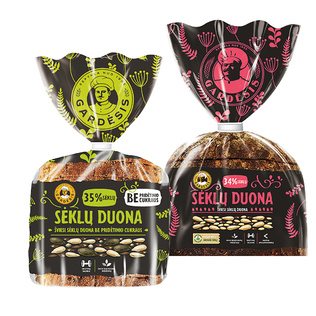 Šviesi arba šviesi be pridėtinio cukraus SĖKLŲ duona GARDĖSIS, 400 g, 350 g