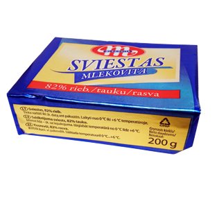 Sviestas MLEKOVITA 82% rieb., 200 g