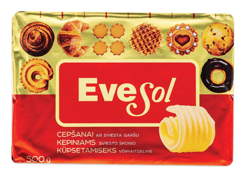 Sviesto skonio margarinas EVESOL kepti, 500 g