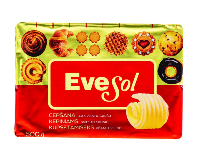 Sviesto skonio margarinas kepimui EVESOL 72%, 500 g