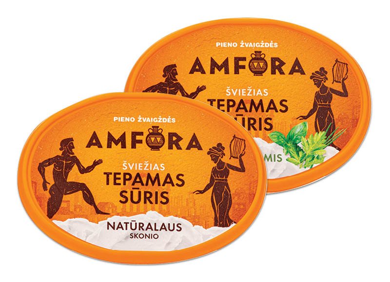 Šviežias tepamasis sūris AMFORA, 180 g