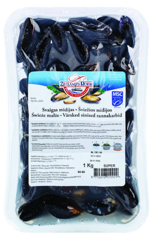Šviežios Midijos Map 65-80 vakuume, 1 kg