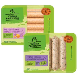 Šviežios vištienos dešrelės (2 rūš.), 400 g