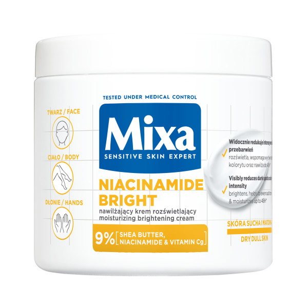 Švytėjimo suteikiantis drėkinamasis kremas MIXA Niacinamide Bright, 400 ml