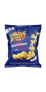 TAFFEL SOURCREAM & ONION Bulvių traškučiai, 250 g