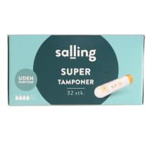 Tamponai SUPER bekvapiai SALLING, 32 vnt