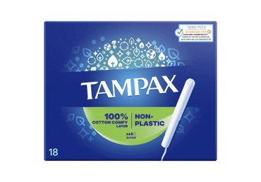Tamponai TAMPAX Plastic Free, Super, 18 vnt