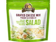 Tarkuotas kietasis sūris salotoms DŽIUGAS MIX, 40% rieb.s.m., 200 g