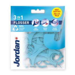 Tarpdančių siūlas JORDAN, 3-in-1 Flosser, 36 vnt