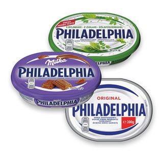 Tepamajam varškės sūriui PHILADELPHIA (3 rūšių), 125, 200 g