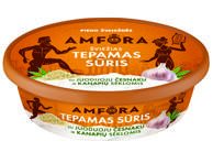 Tepamas sūris AMFORA su juoduoju česnaku ir kanapių sėklomis, 24 % rieb., 180 g