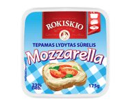Tepamasis lydytas sūrelis ROKIŠKIO MOZZARELLA, 23 % rieb., 175 g
