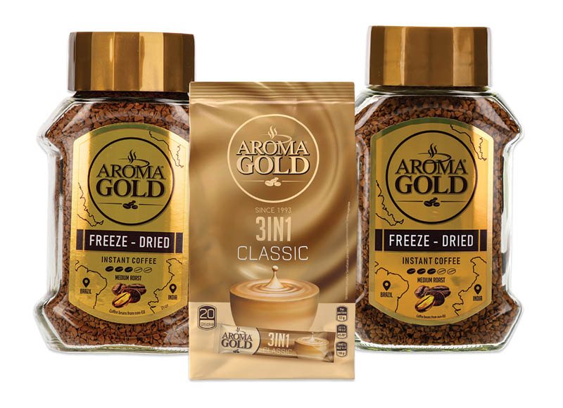 Tirpiajai kavai ir tirpiosios kavos gėrimams AROMA GOLD