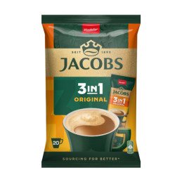 Tirpiosios kavos gėrimas JACOBS, 3in1, maiš., 252 g, 20 vnt