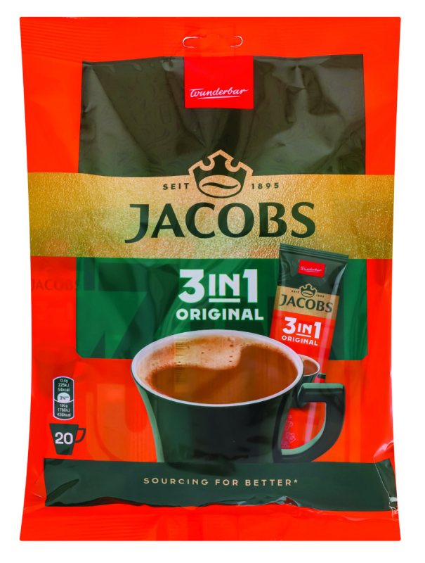 Tirpus balintos kavos gėrimas JACOBS 3in1, 252 g