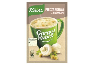 Tiršta pievagrybių sriuba KNORR CUP-A-SOUP su skrebučiais, 15 g