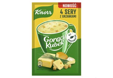 Tiršta sriuba su skrebučiais KNORR, keturių sūrių skonio, 17 g