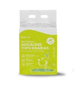 TOFU kraikas katėms BELOCAT, vanilės kvapo, 6 L, 2.5 kg, 2 mm