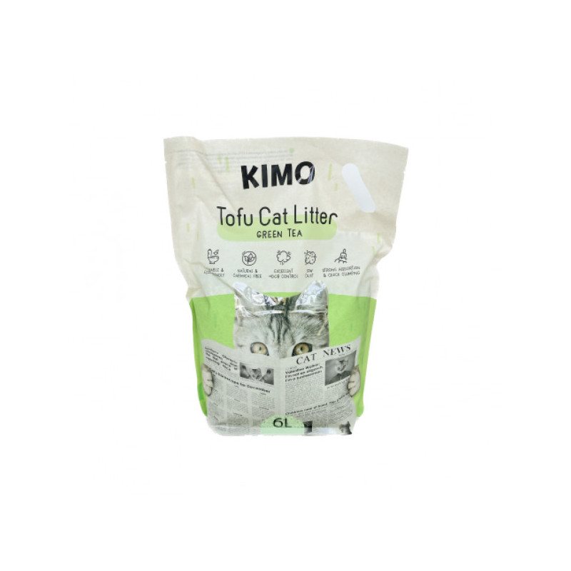 Tofu kraikas katėms KIMO, su žaliosios arbatos ekstraktu, 2.5 kg