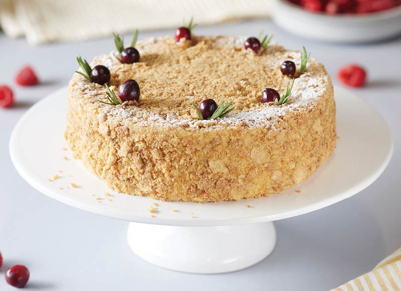 Tortas NAPOLEONAS su aviečių įdaru, 1 kg