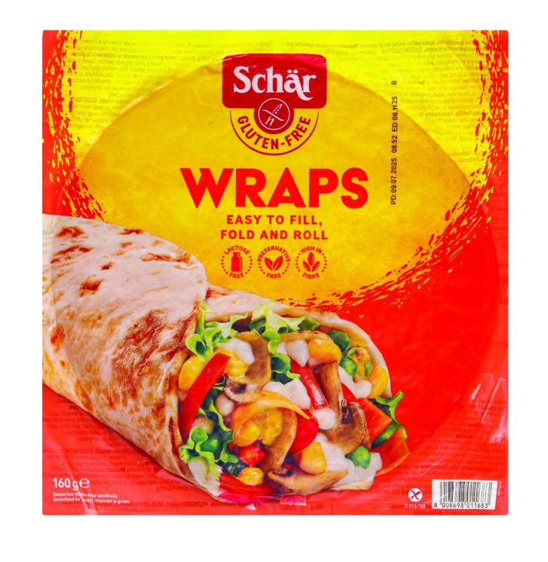 Tortilijos be gliuteno SCHAR Wraps, 160 g