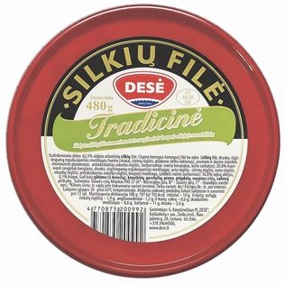 TRADICINĖ silkių filė su krapais aliej. DESĖ, 480 g