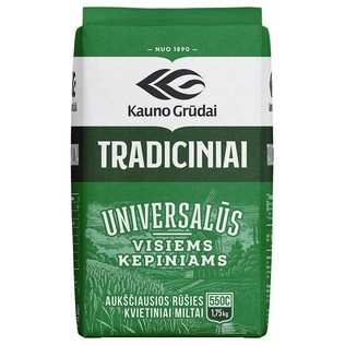 TRADICINIAI kvietiniai miltai 550C KAUNO GRŪDAI, 1.75 kg