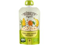 Trijų rūšių grūdų košė RŪDOLFS BIO su vaisiais, nuo 4 mėn., 110 g