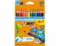 Trikampiai spalvoti pieštukai BIC KIDS (12 sp.), 1 vnt