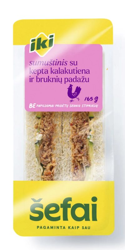 Trikampis sumuštinis su kepta kalakutiena ir bruknių padažu, 210 g